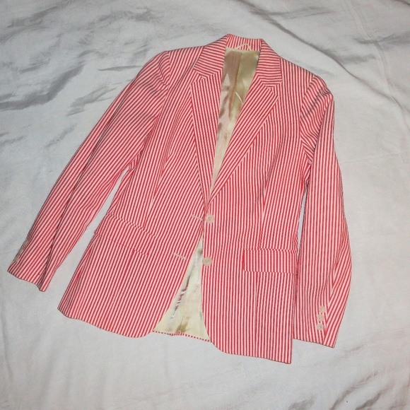 Jack Henry - Vintage Jackets & Blazers - Womens Vintage Candy Stripe Blazer Seersucker